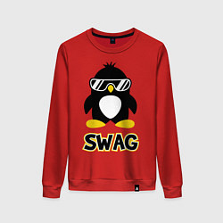 Свитшот хлопковый женский SWAG Penguin, цвет: красный