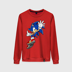 Свитшот хлопковый женский Sonic, цвет: красный