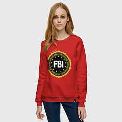 Свитшот хлопковый женский FBI Departament, цвет: красный — фото 2
