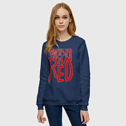 Свитшот хлопковый женский Manchester is Red, цвет: тёмно-синий — фото 2
