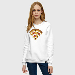 Свитшот хлопковый женский Wi-Fi Pizza, цвет: белый — фото 2