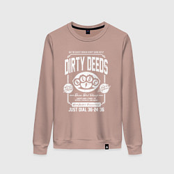 Свитшот хлопковый женский AC/DC: Dirty Deeds, цвет: пыльно-розовый
