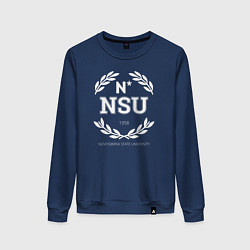 Свитшот хлопковый женский NSU, цвет: тёмно-синий