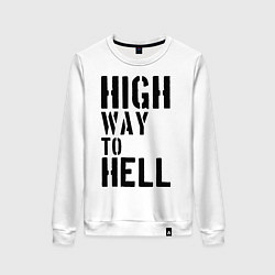 Свитшот хлопковый женский High way to hell, цвет: белый