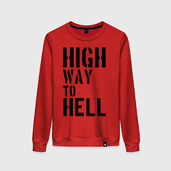 Свитшот хлопковый женский High way to hell, цвет: красный