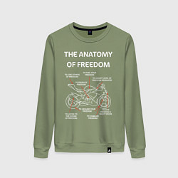 Свитшот хлопковый женский The Anatomy of Freedom, цвет: авокадо