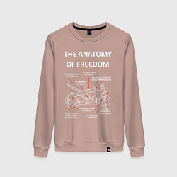 Свитшот хлопковый женский The Anatomy of Freedom, цвет: пыльно-розовый