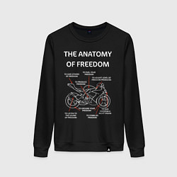 Свитшот хлопковый женский The Anatomy of Freedom, цвет: черный