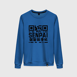 Свитшот хлопковый женский SENPAI QR, цвет: синий