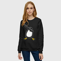 Свитшот хлопковый женский DAB Pinguin, цвет: черный — фото 2