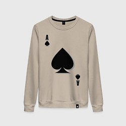 Свитшот хлопковый женский Пиковый туз, цвет: миндальный