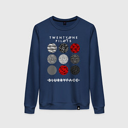 Свитшот хлопковый женский TOP: Blurryface, цвет: тёмно-синий