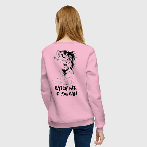 Женский свитшот Catch me if you can / Светло-розовый – фото 4