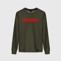 Свитшот хлопковый женский POWERWOLF, цвет: хаки