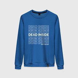 Свитшот хлопковый женский Dead inside, цвет: синий