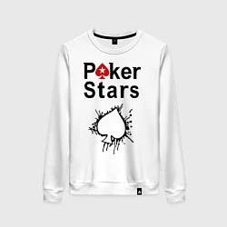 Свитшот хлопковый женский Poker Stars, цвет: белый