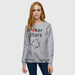 Свитшот хлопковый женский Poker Stars, цвет: меланж — фото 2