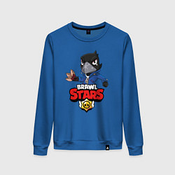 Свитшот хлопковый женский BRAWL STARS CROW, цвет: синий