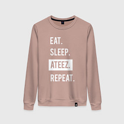 Женский свитшот ЕСТЬ СПАТЬ ATEEZ ПОВТОРИТЬ