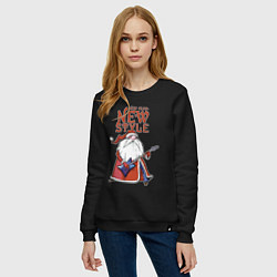 Свитшот хлопковый женский New Year - new style!, цвет: черный — фото 2