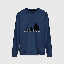 Свитшот хлопковый женский Totoro Beatles, цвет: тёмно-синий