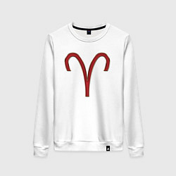 Свитшот хлопковый женский Овен Aries, цвет: белый