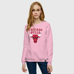 Свитшот хлопковый женский CHICAGO BULLS, цвет: светло-розовый — фото 2