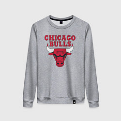 Свитшот хлопковый женский CHICAGO BULLS, цвет: меланж