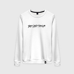 Свитшот хлопковый женский BAD VIBES FOREVER, цвет: белый