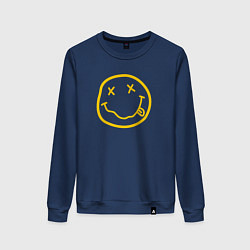 Свитшот хлопковый женский NIRVANA, цвет: тёмно-синий