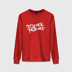 Свитшот хлопковый женский My Chemical Romance spider на спине, цвет: красный