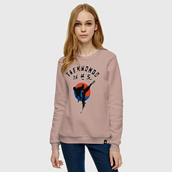 Свитшот хлопковый женский Taekwondo, цвет: пыльно-розовый — фото 2