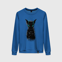 Свитшот хлопковый женский Dark Cat, цвет: синий