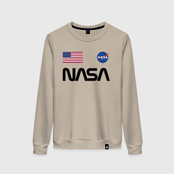Свитшот хлопковый женский NASA НАСА, цвет: миндальный