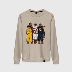 Свитшот хлопковый женский Bryant, Jordan, James, цвет: миндальный