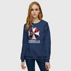 Свитшот хлопковый женский UMBRELLA CORP, цвет: тёмно-синий — фото 2