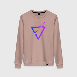 Свитшот хлопковый женский Liquid Triangle, цвет: пыльно-розовый