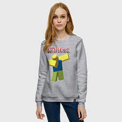 Свитшот хлопковый женский Roblox Dab, цвет: меланж — фото 2