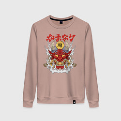 Свитшот хлопковый женский Они Дракон, цвет: пыльно-розовый