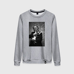 Свитшот хлопковый женский Бродский и кот, цвет: меланж