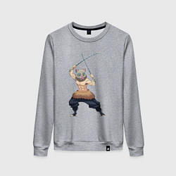 Свитшот хлопковый женский KIMETSU NO YAIBA, цвет: меланж