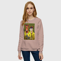 Свитшот хлопковый женский BoJack Horseman, цвет: пыльно-розовый — фото 2