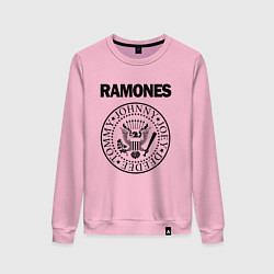 Свитшот хлопковый женский RAMONES, цвет: светло-розовый