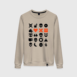 Свитшот хлопковый женский LOVE DEATH ROBOTS LDR, цвет: миндальный