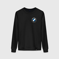 Свитшот хлопковый женский BMW LOGO 2020, цвет: черный
