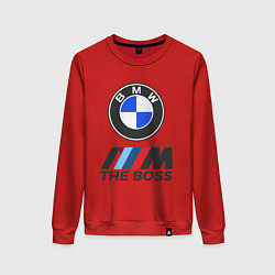 Свитшот хлопковый женский BMW BOSS, цвет: красный