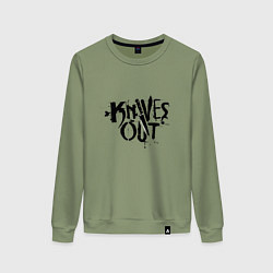 Свитшот хлопковый женский Ножи, цвет: авокадо