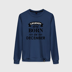 Свитшот хлопковый женский Legends are born in december, цвет: тёмно-синий