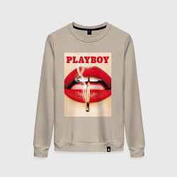 Свитшот хлопковый женский PLAYBOY, цвет: миндальный
