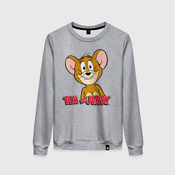 Свитшот хлопковый женский Tom & Jerry, цвет: меланж